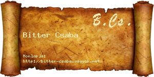 Bitter Csaba névjegykártya