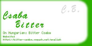 csaba bitter business card